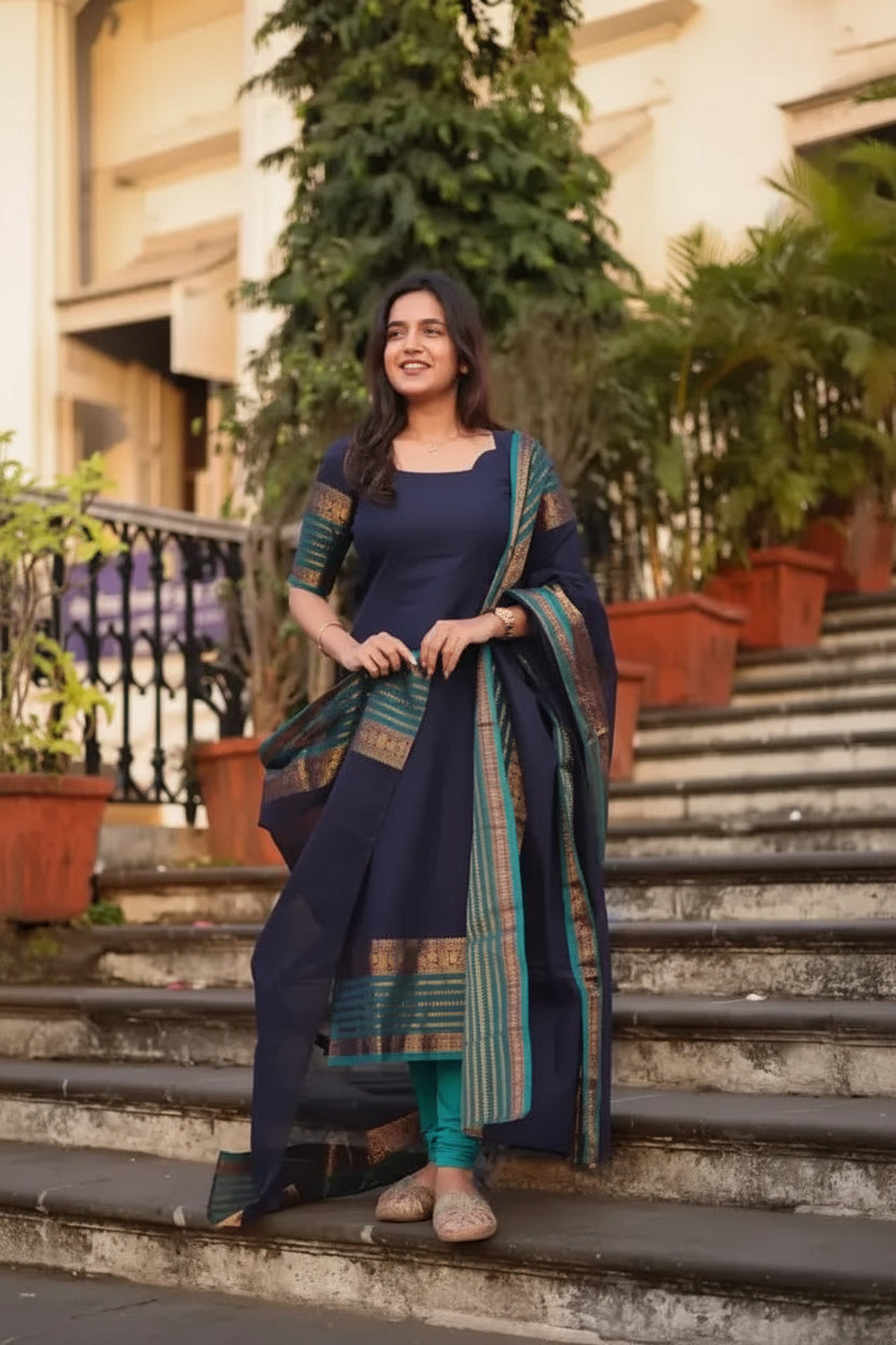 Heavy cotton kurti with simple designs