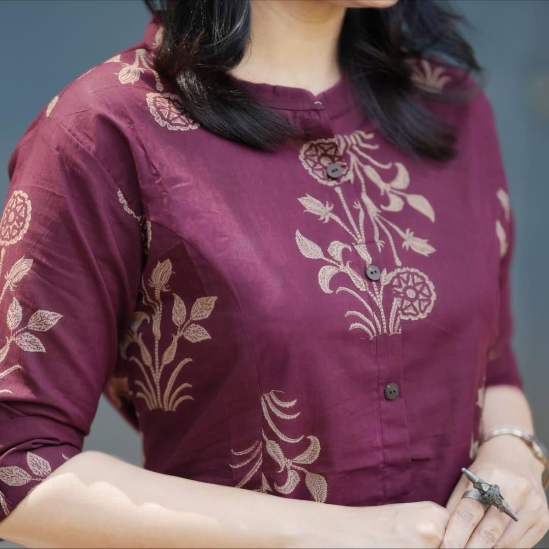 Heavy cotton kurti with simple designs