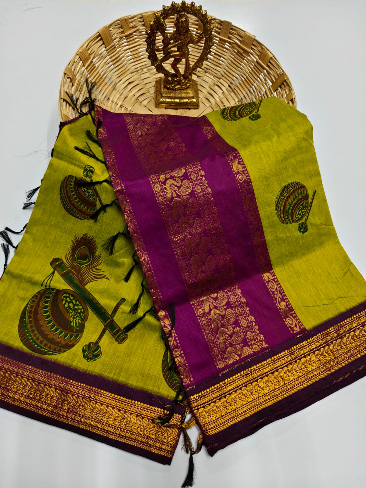 Kalamkari & Art Design Cotton saree