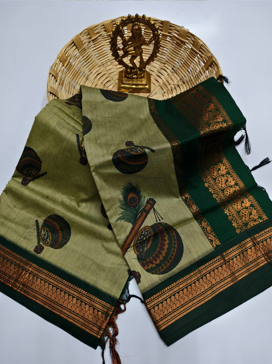 Kalamkari & Art Design Cotton saree