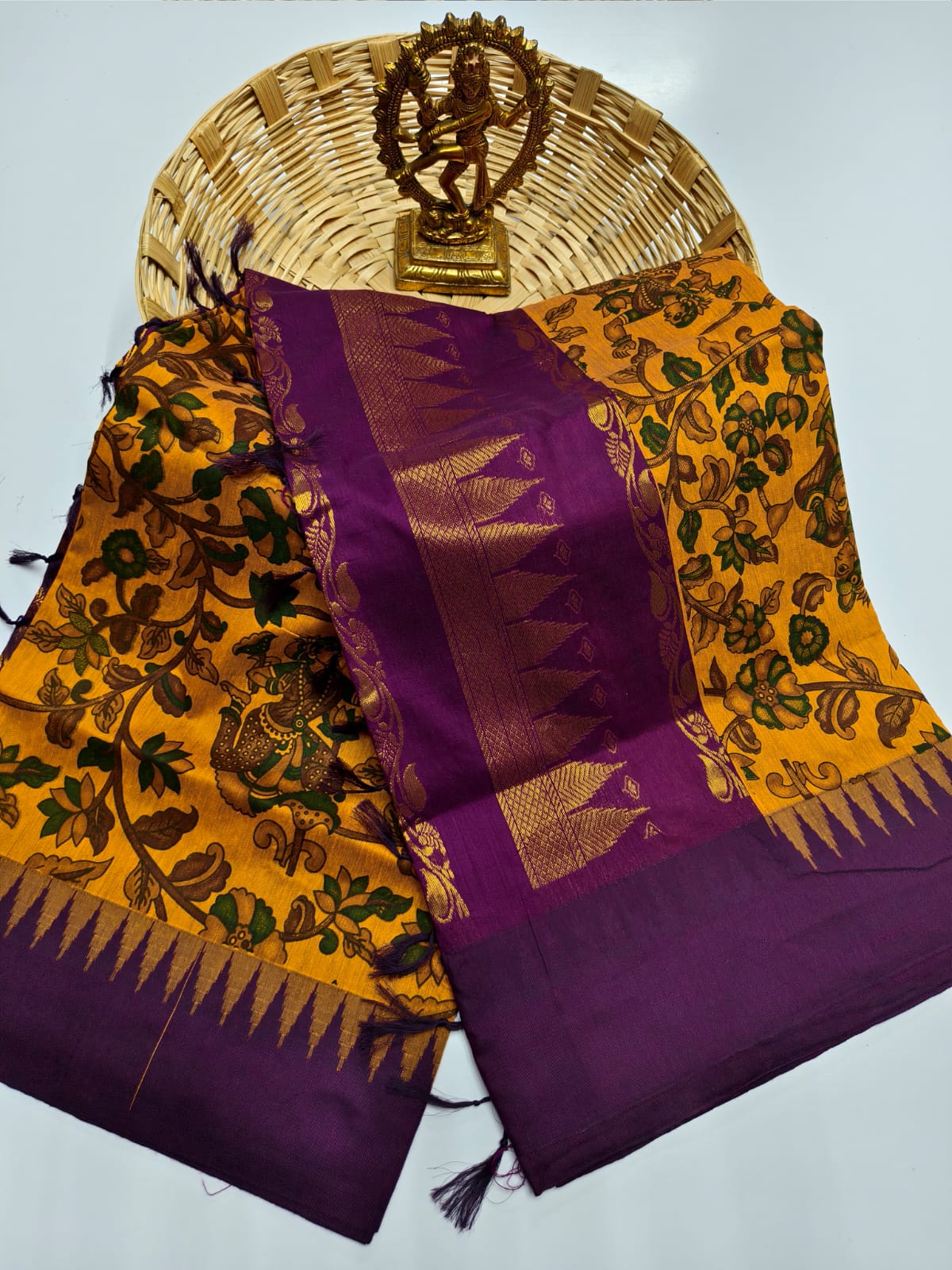 Kalamkari & Art Design Cotton saree