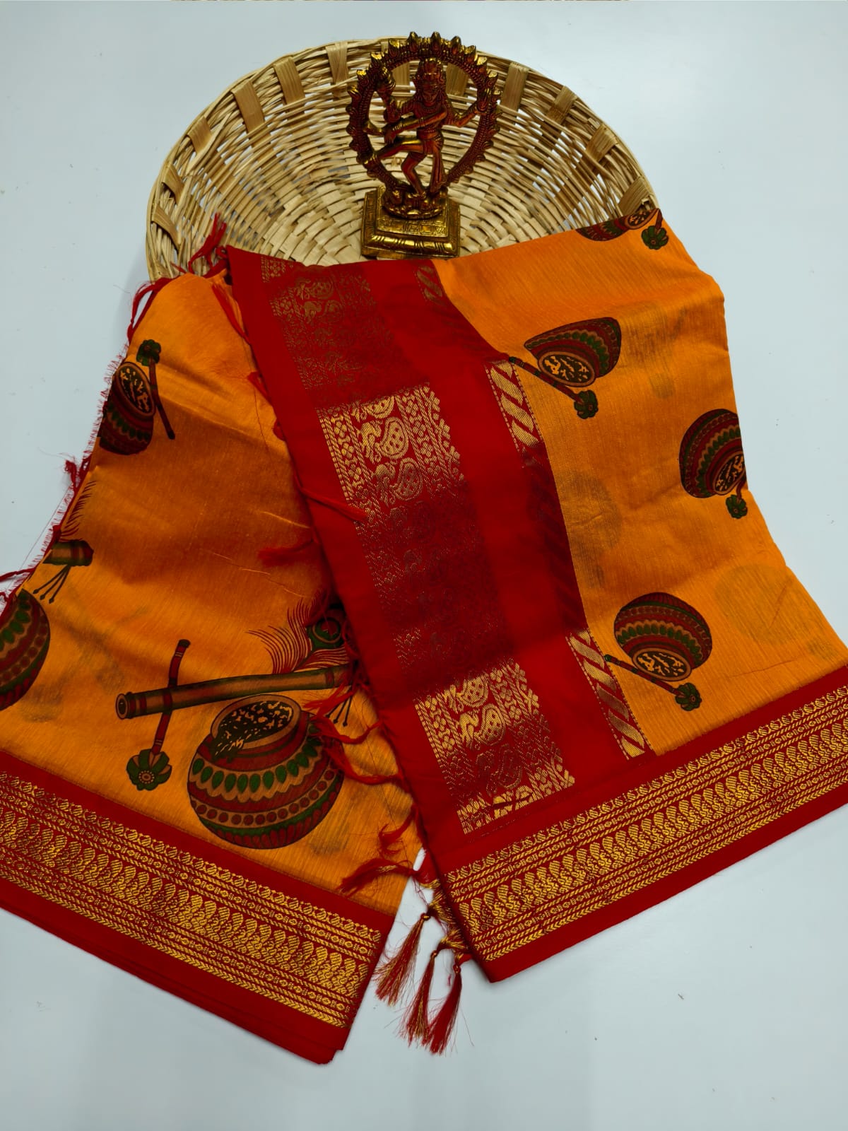 Kalamkari & Art Design Cotton saree