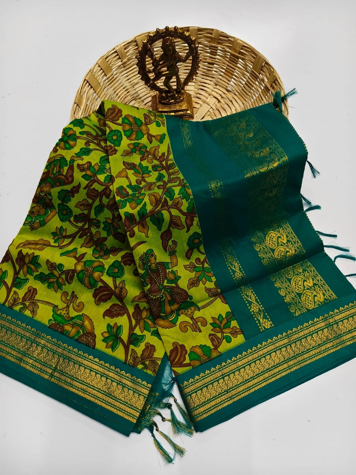 Kalamkari & Art Design Cotton saree