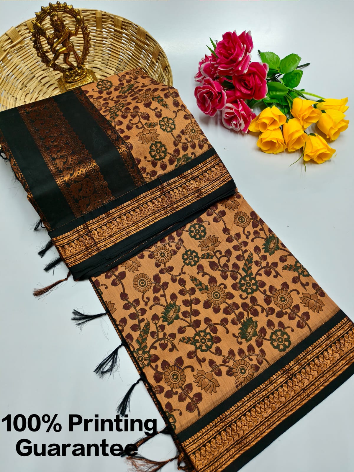 Kalamkari & Art Design Cotton saree