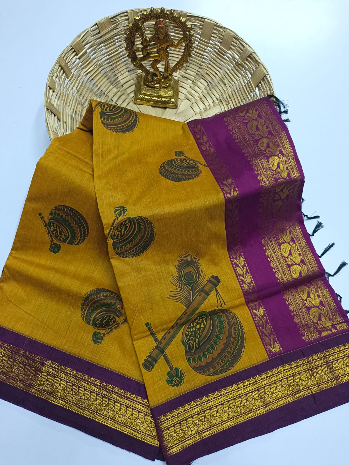 Kalamkari & Art Design Cotton saree