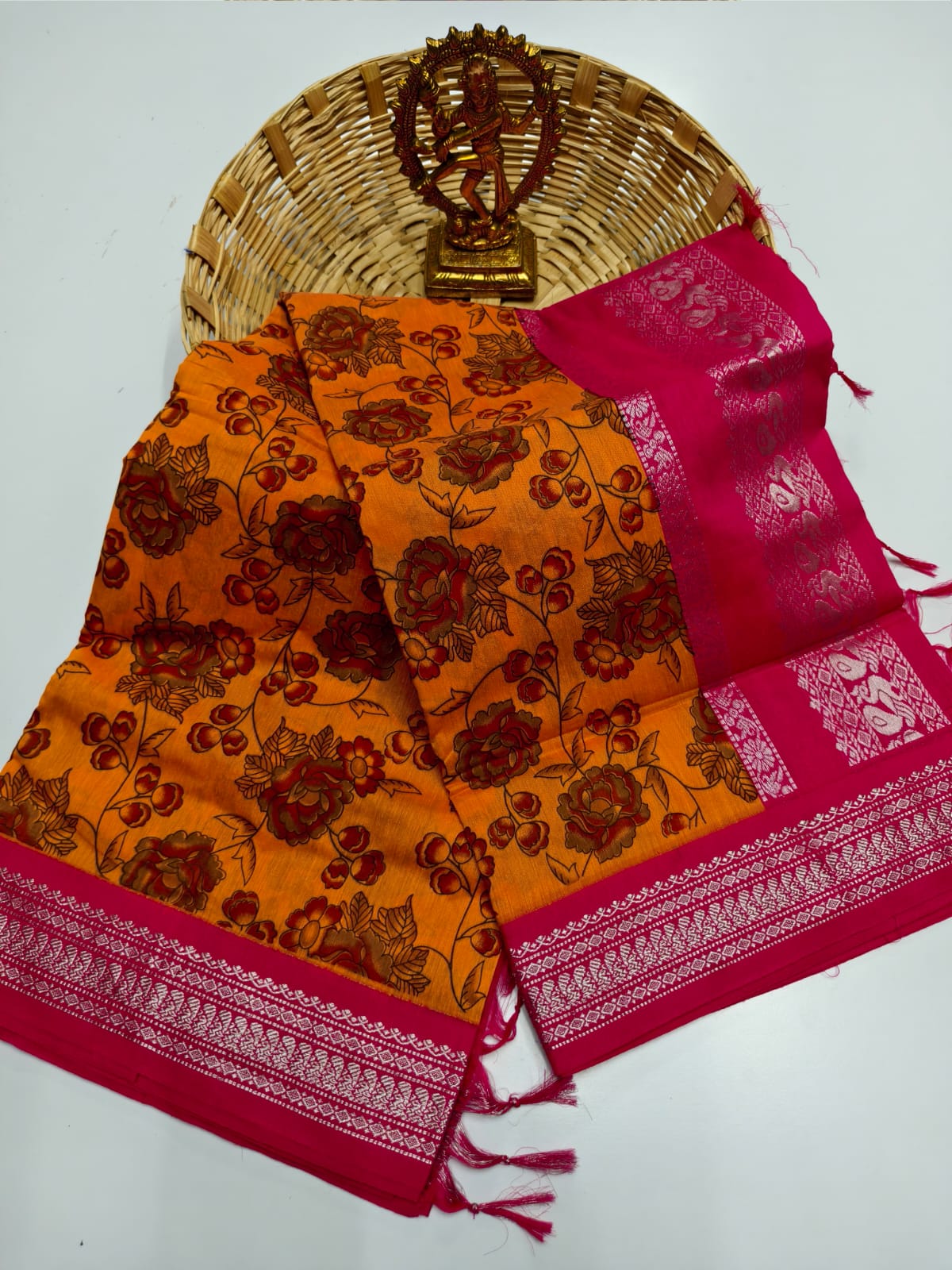 Kalamkari & Art Design Cotton saree