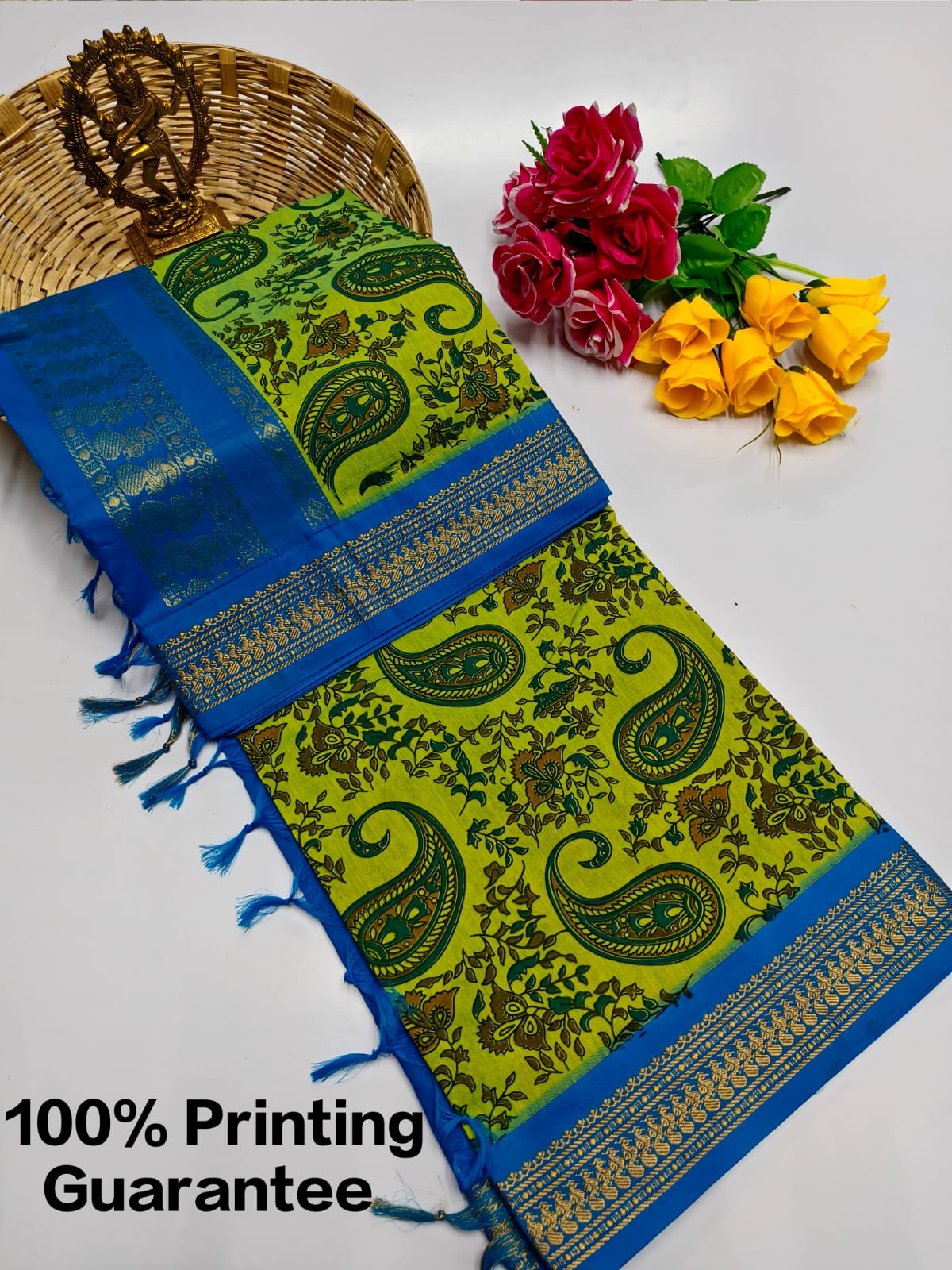 Kalamkari & Art Design Cotton saree