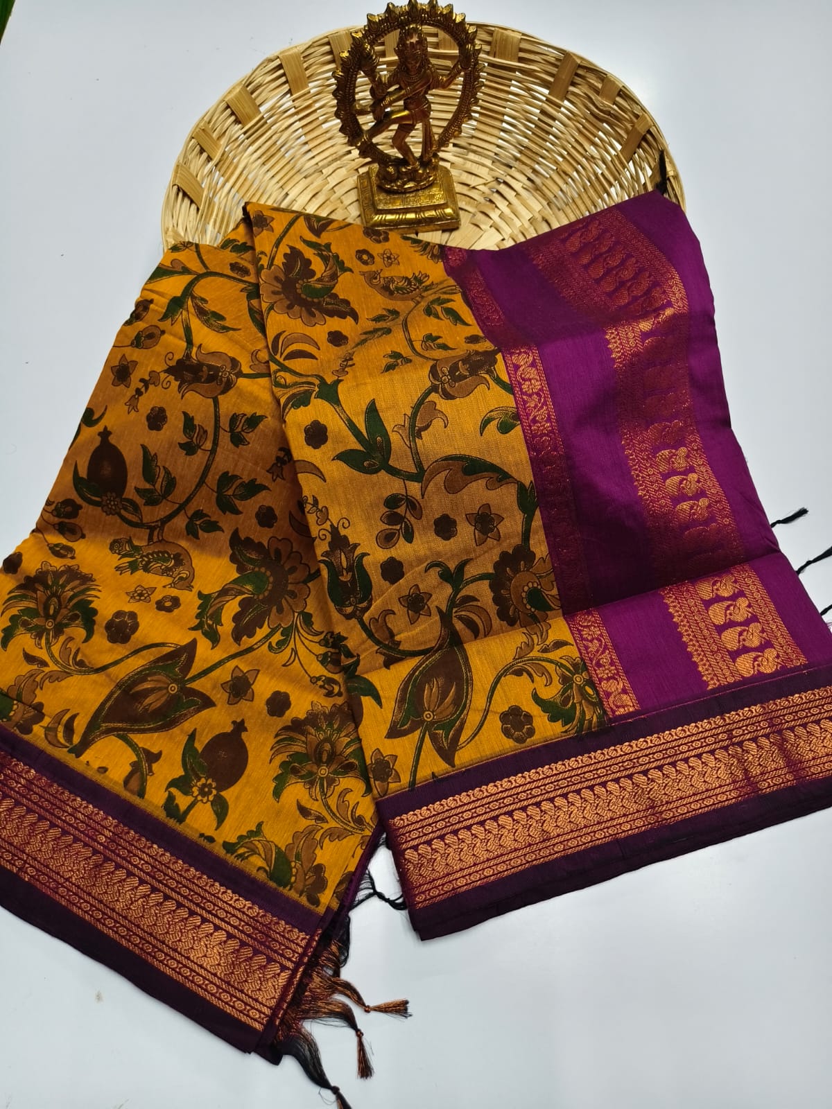 Kalamkari & Art Design Cotton saree