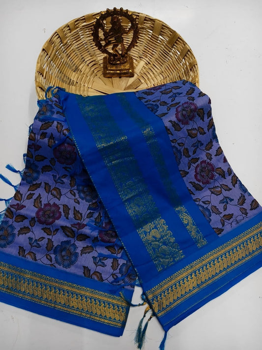 Kalamkari & Art Design Cotton saree