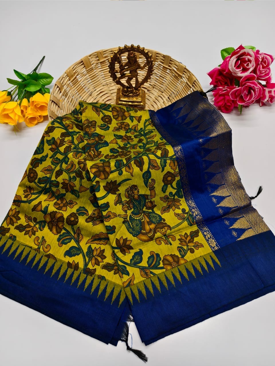 Kalamkari & Art Design Cotton saree