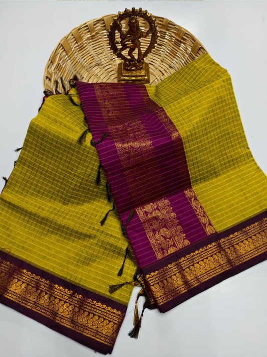 Kalyani Cotton checked saree