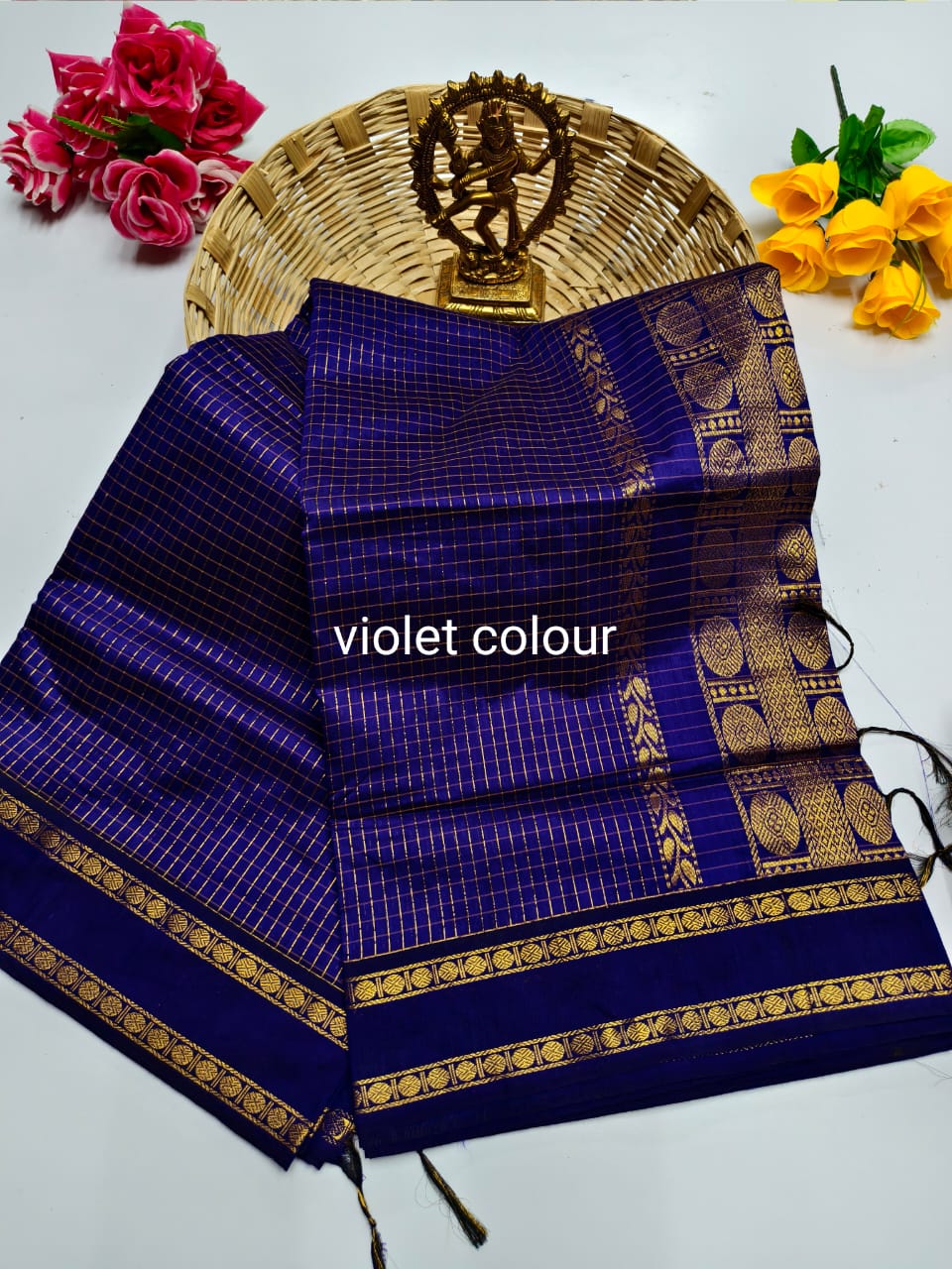 Kalyani Cotton checked saree