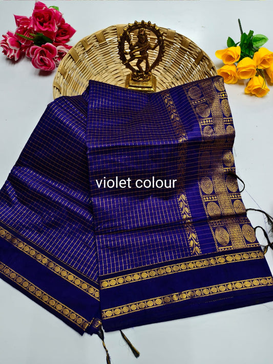 Kalyani Cotton checked saree