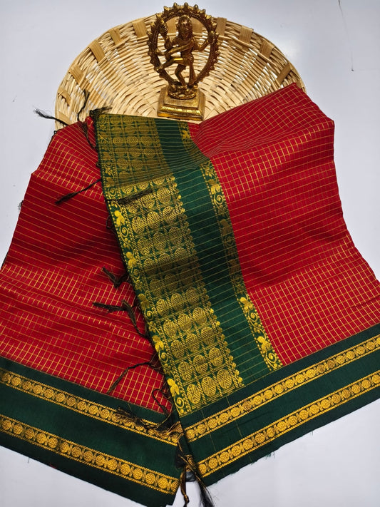 Kalyani Cotton checked saree