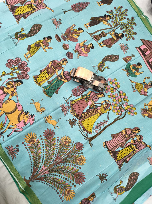 Mangalagiri Handloom Mythology print Sarees collection