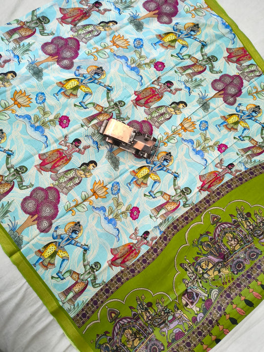 Mangalagiri Handloom Mythology print Sarees collection