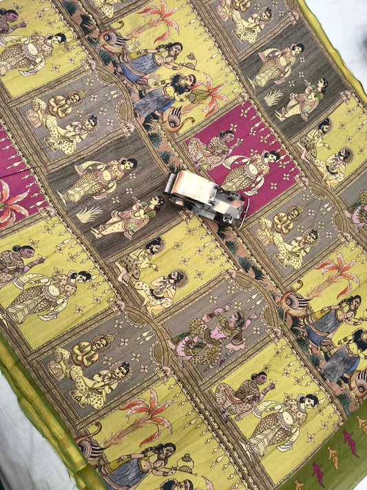 Mangalagiri Handloom Mythology print Sarees collection