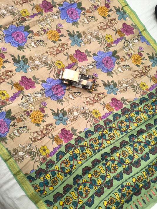 Mangalagiri Handloom Mythology print Sarees collection