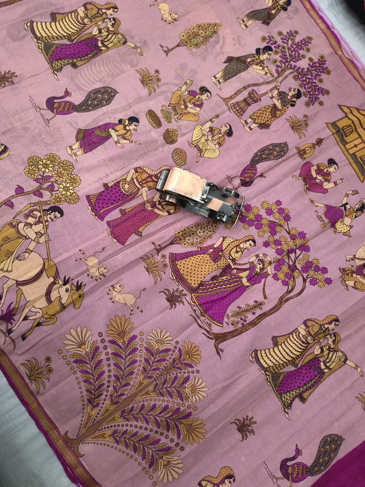 Mangalagiri Handloom Mythology print Sarees collection