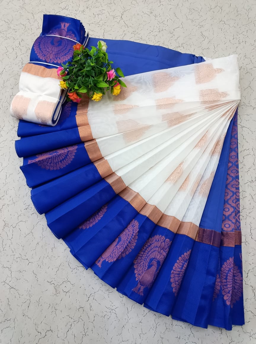 Uppada Kotanji Contrast Border Silk Cotton Sarees