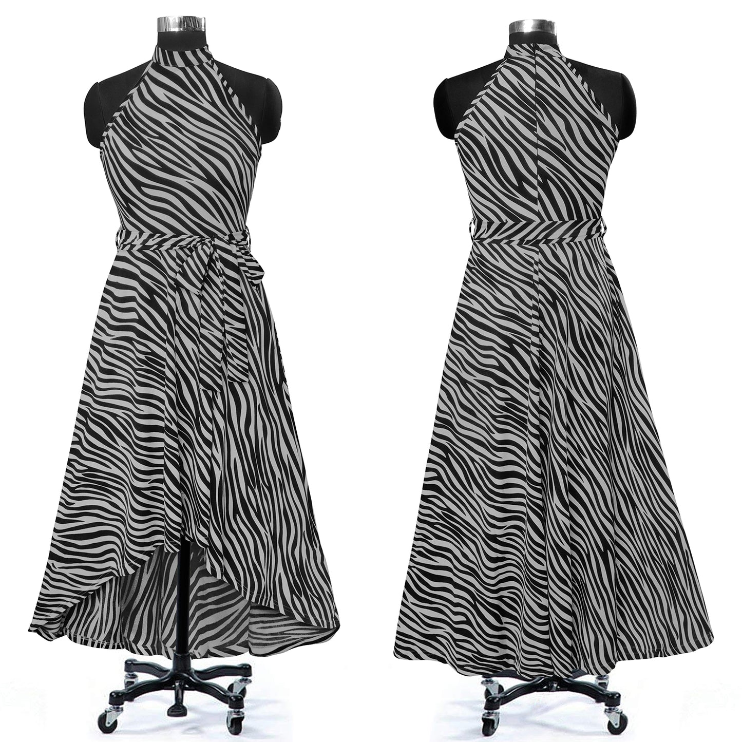 Western Wear Dress Polyster Gray Solid Deltin S41 Zebra Grey