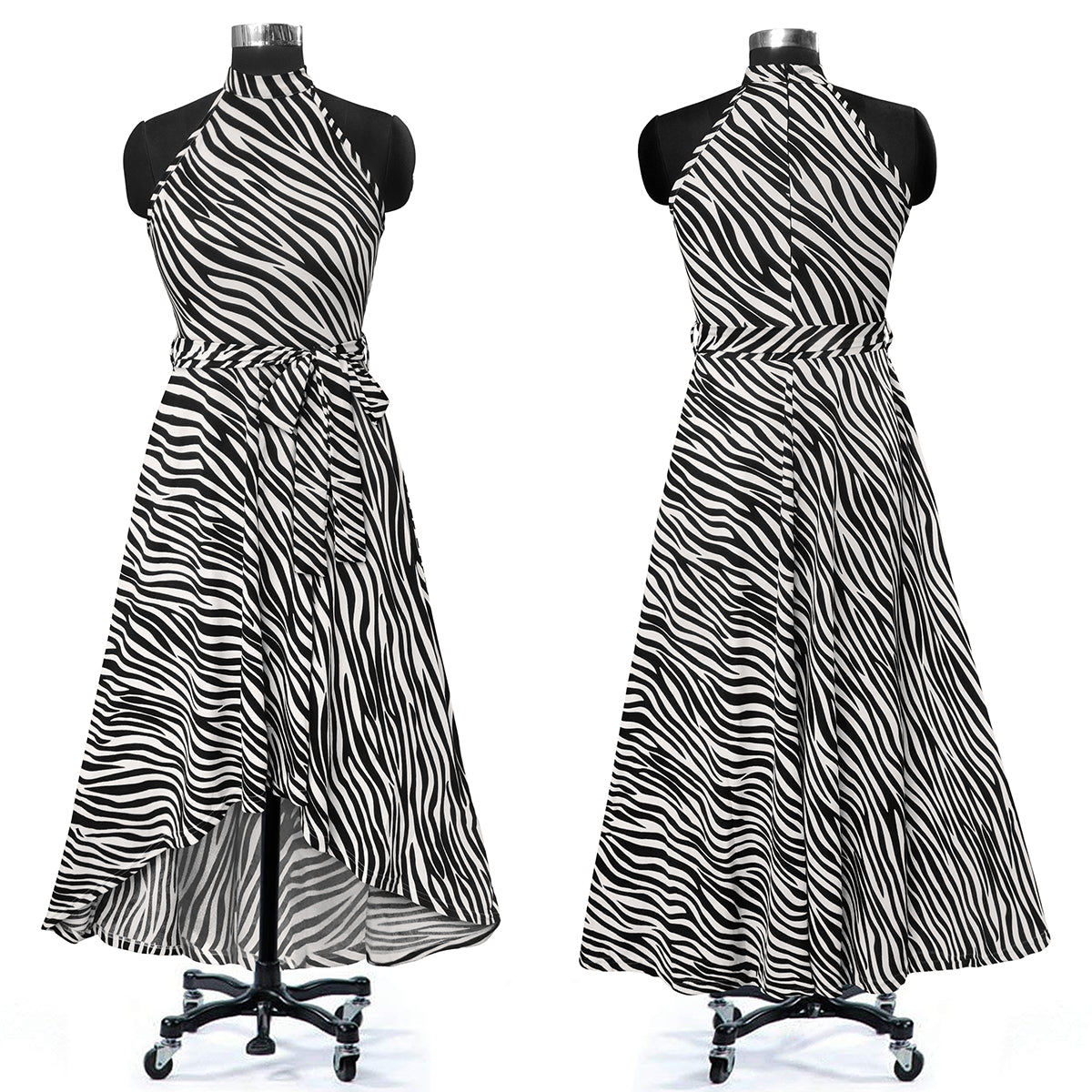 Western Wear Dress Polyster Red Solid Deltin S47 Zebra White