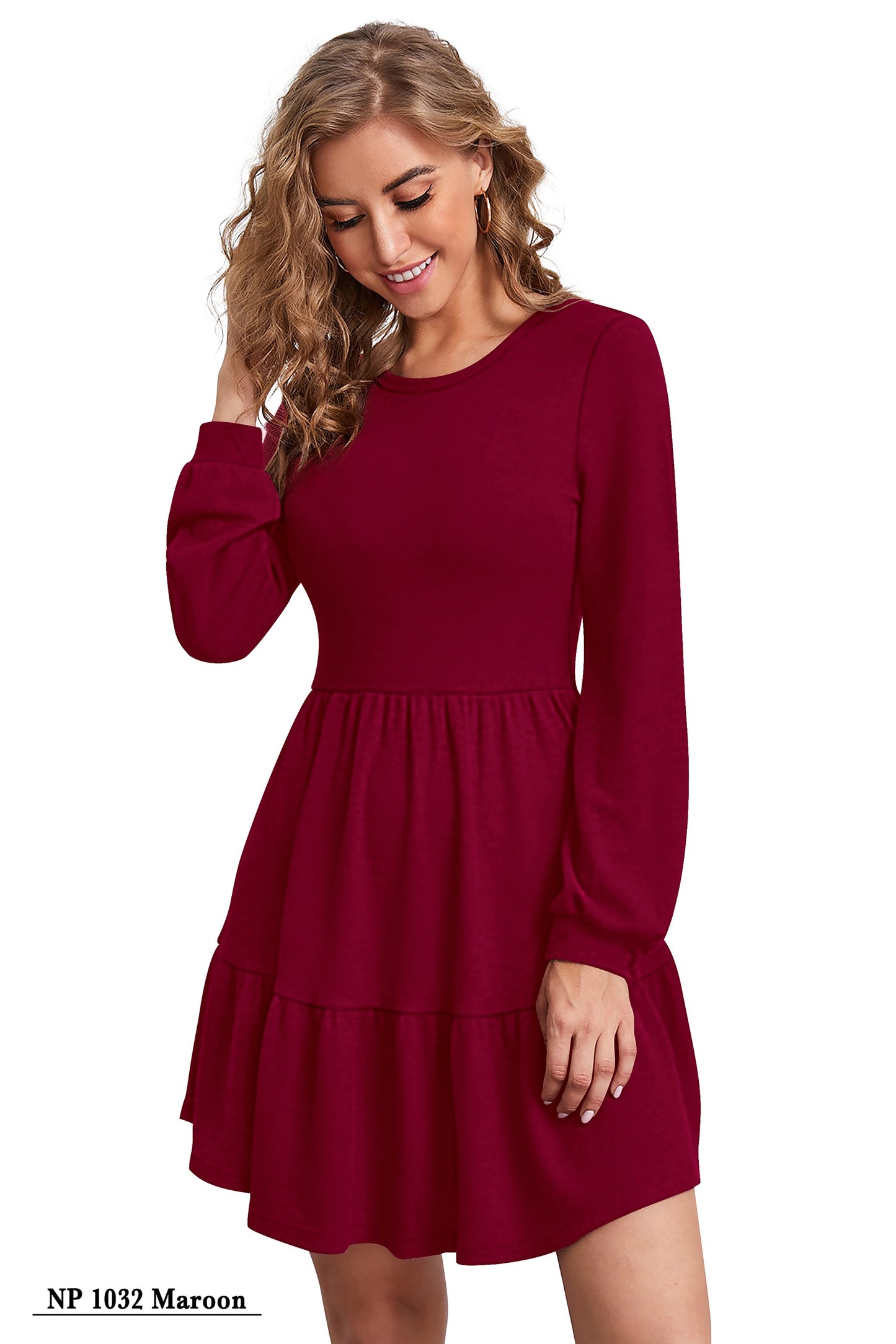Western Wear Dress  Knitting Maroon Solid Np D 1032 Maroon