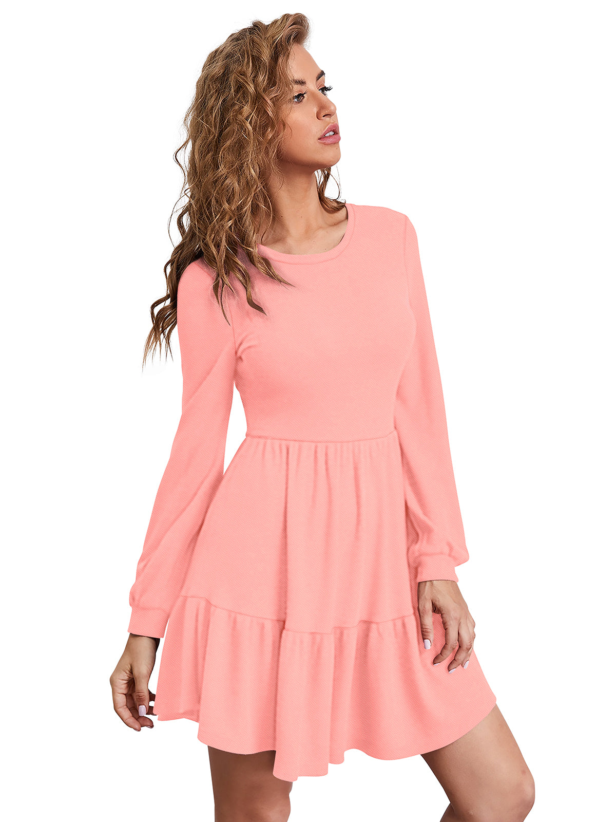 Western Wear Dress  Knitting Peach Solid Np D 1036 Peach
