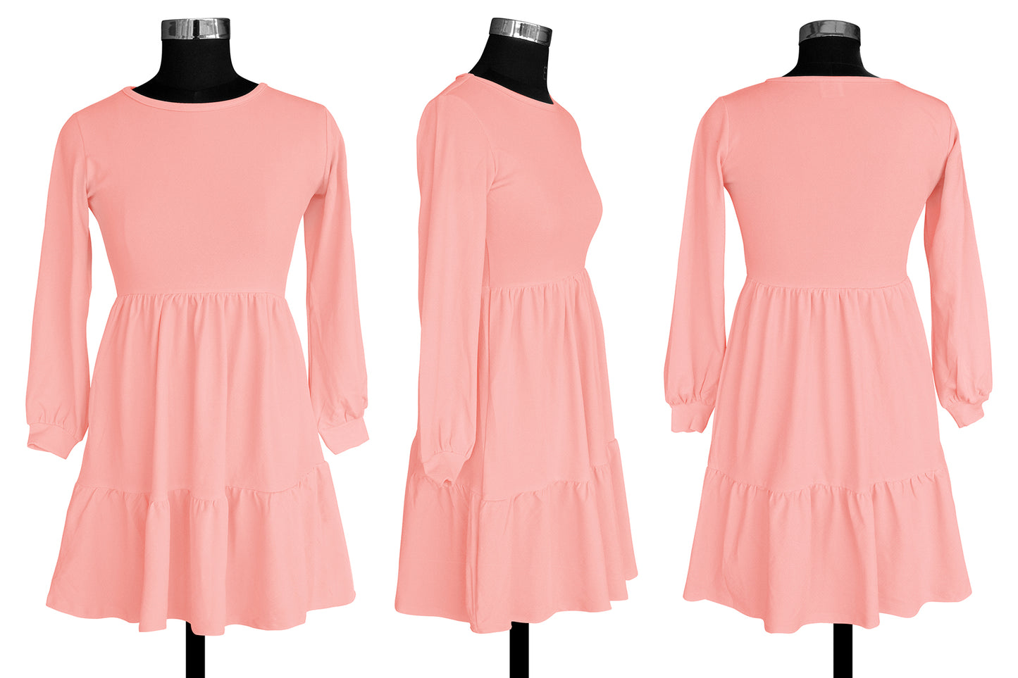 Western Wear Dress  Knitting Peach Solid Np D 1036 Peach