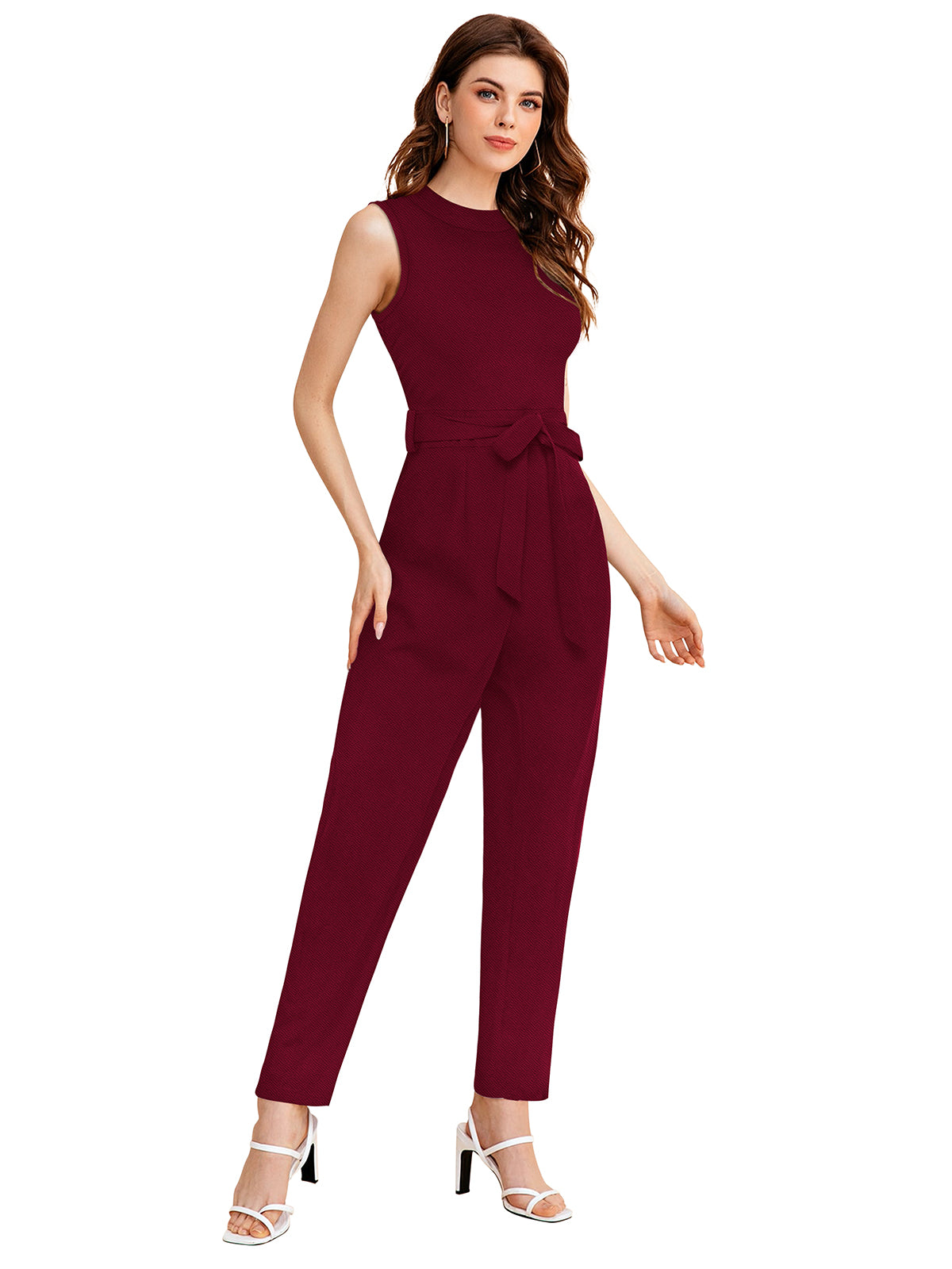 Western Wear Jumpsuit  Knitting Maroon Solid Np D 1272 Maroon