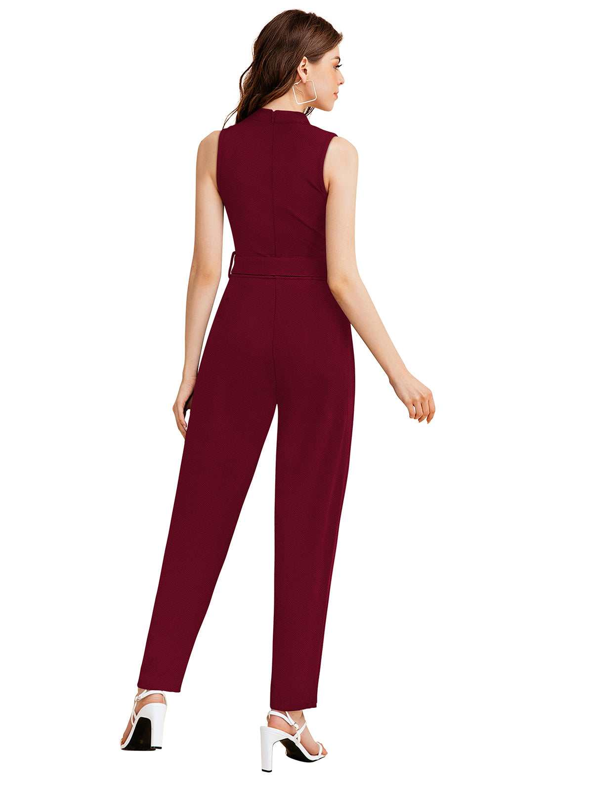 Western Wear Jumpsuit  Knitting Maroon Solid Np D 1272 Maroon