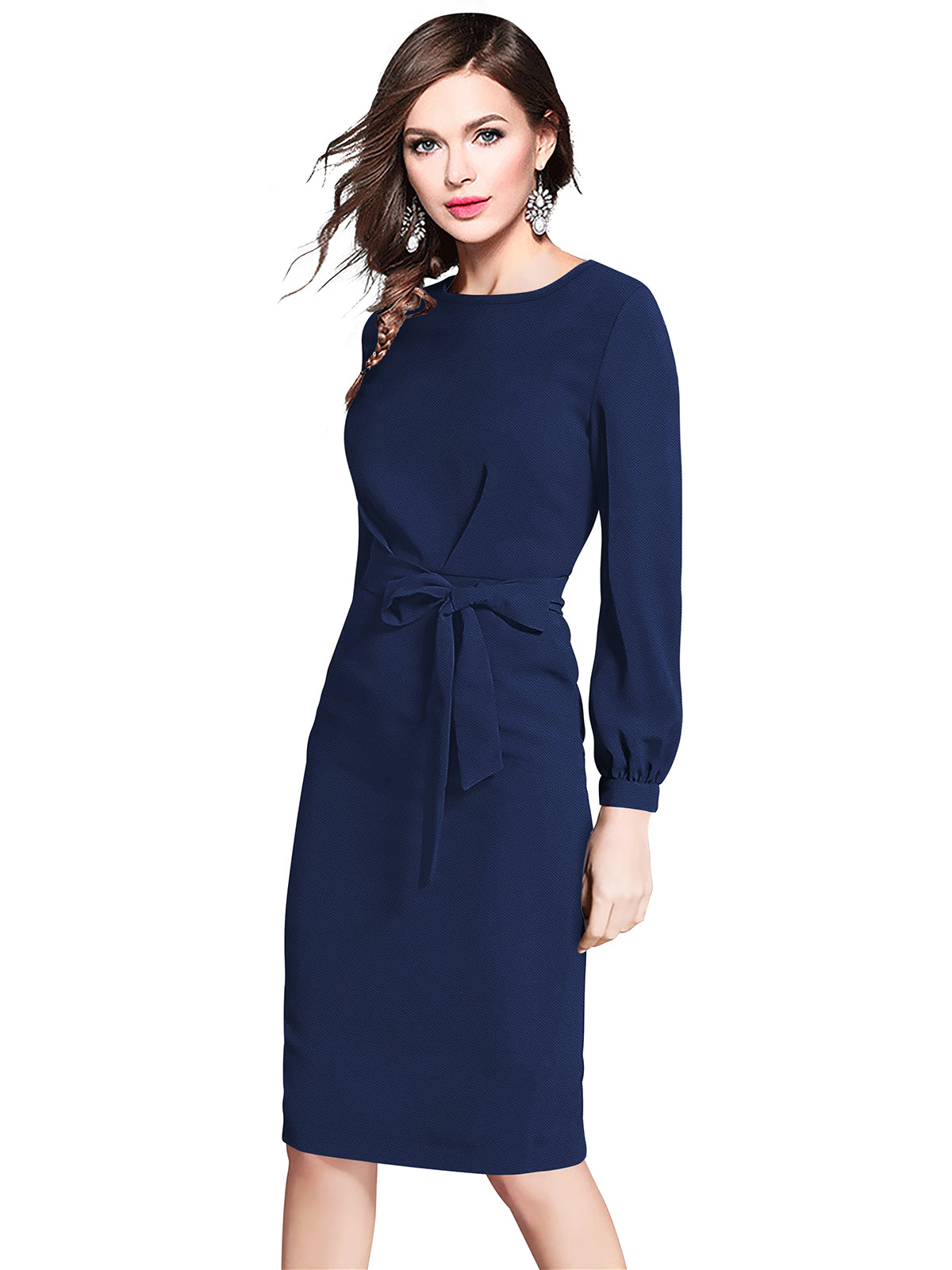 Western Wear Dress  Knitting Blue Solid Np D 1293 Blue