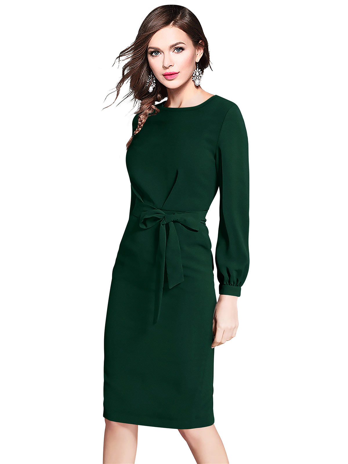 Western Wear Dress  Knitting Green Solid Np D 1299 Green