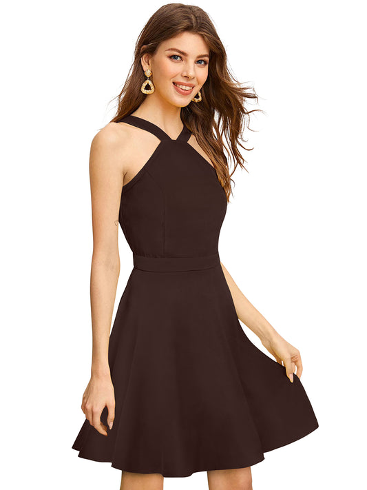 Western Wear Dress  Knitting Coffee Solid Np D 1307 Coffee