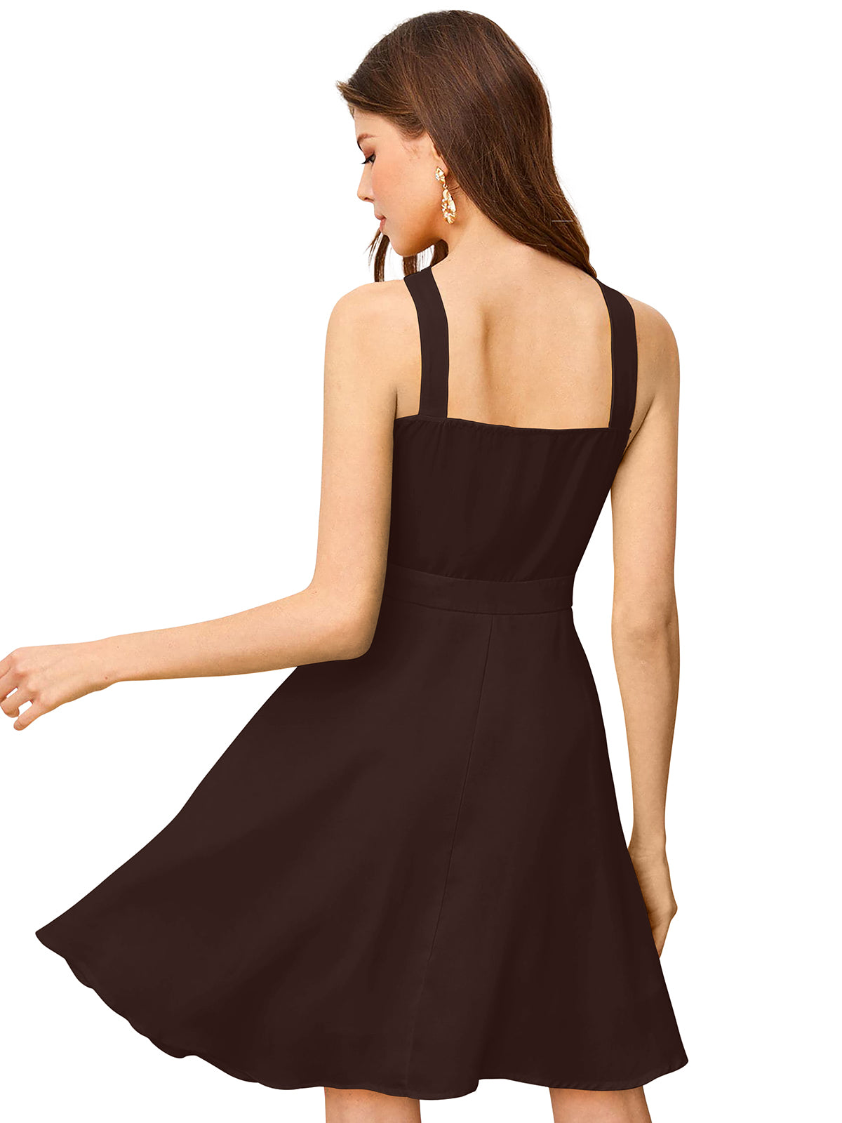 Western Wear Dress  Knitting Coffee Solid Np D 1307 Coffee