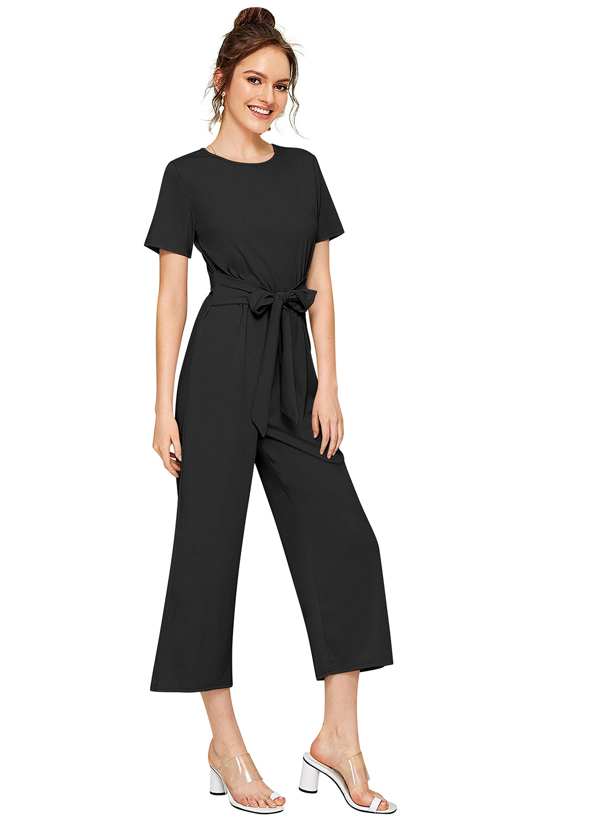 Western Wear Jumpsuit  Knitting Black Solid Np D 1321 Black