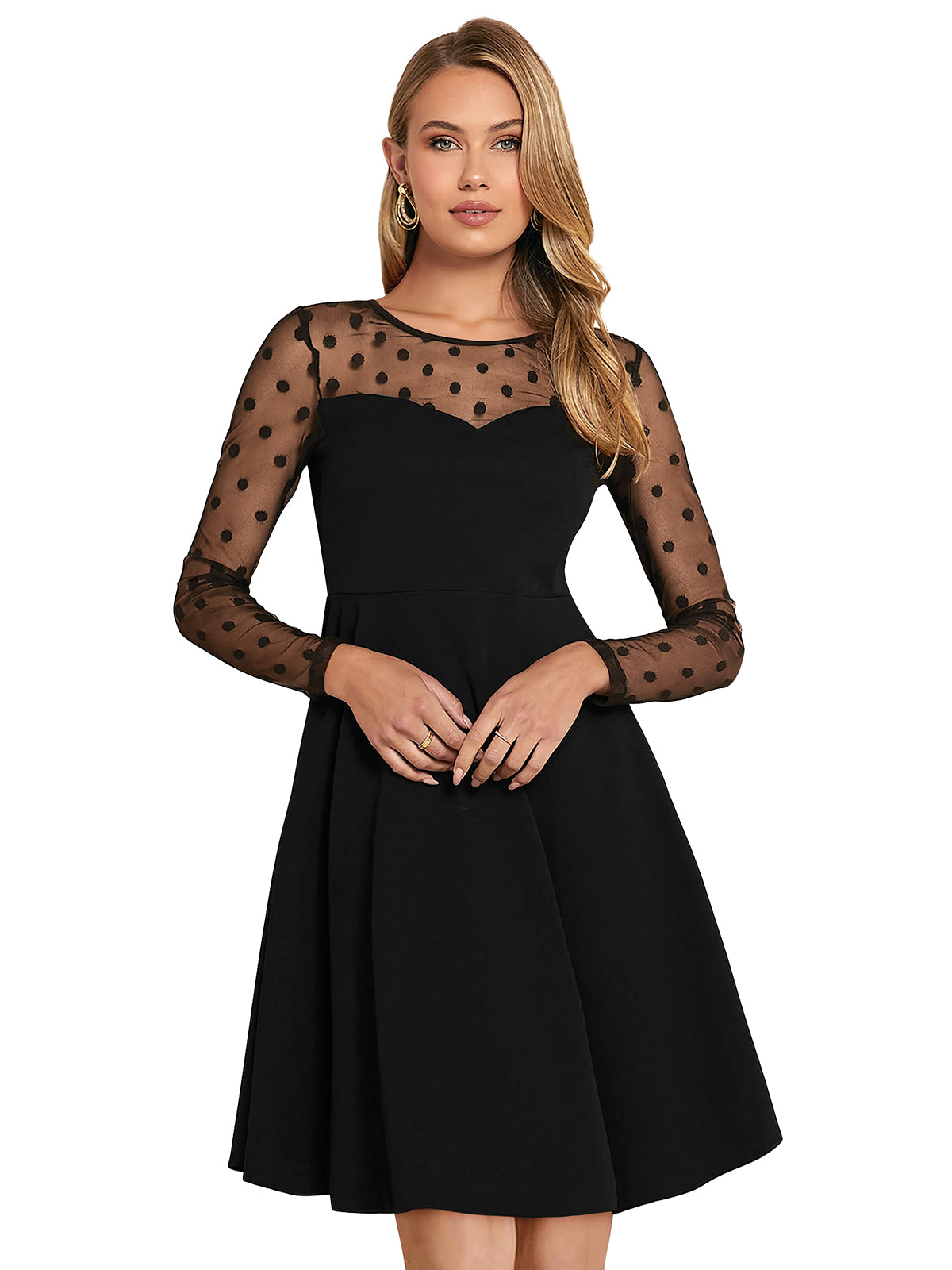 Western Wear Dress  Knitting Black Solid Np D  1541 Black