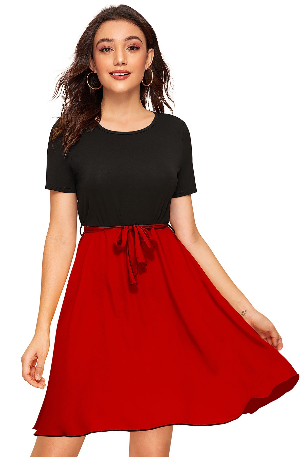Western Wear Dress  Knitting Red Solid Np D 814 Red
