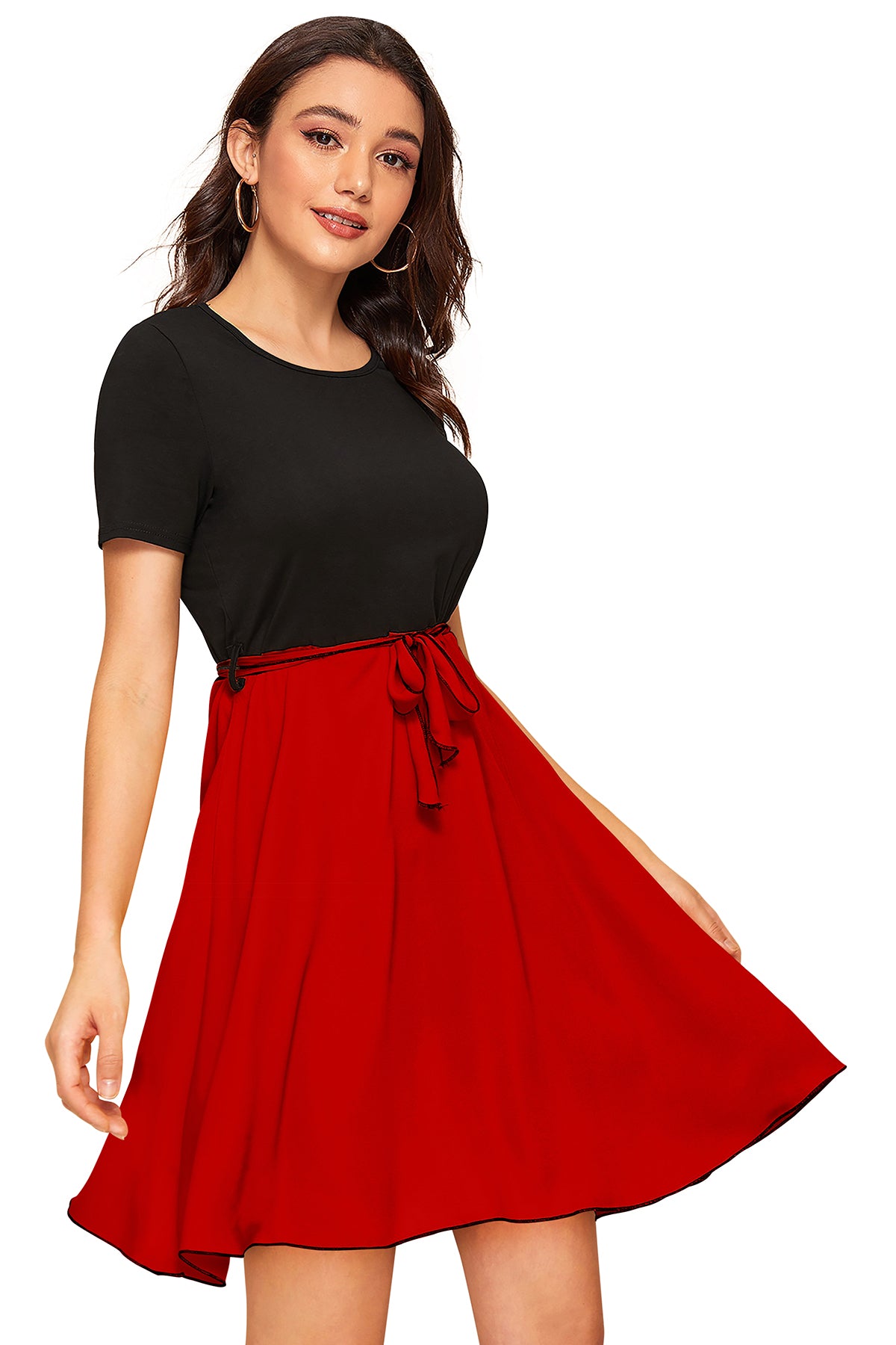 Western Wear Dress  Knitting Red Solid Np D 814 Red