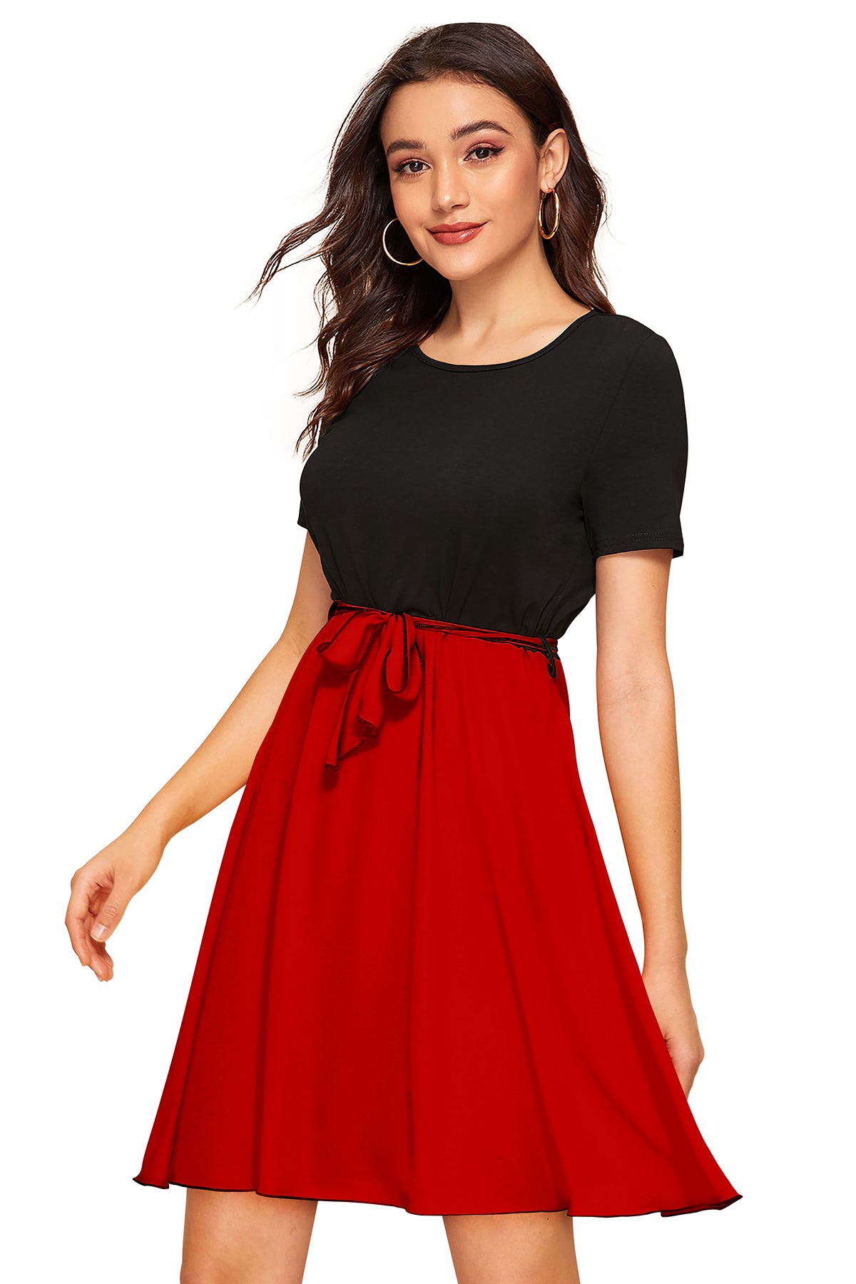 Western Wear Dress  Knitting Red Solid Np D 814 Red