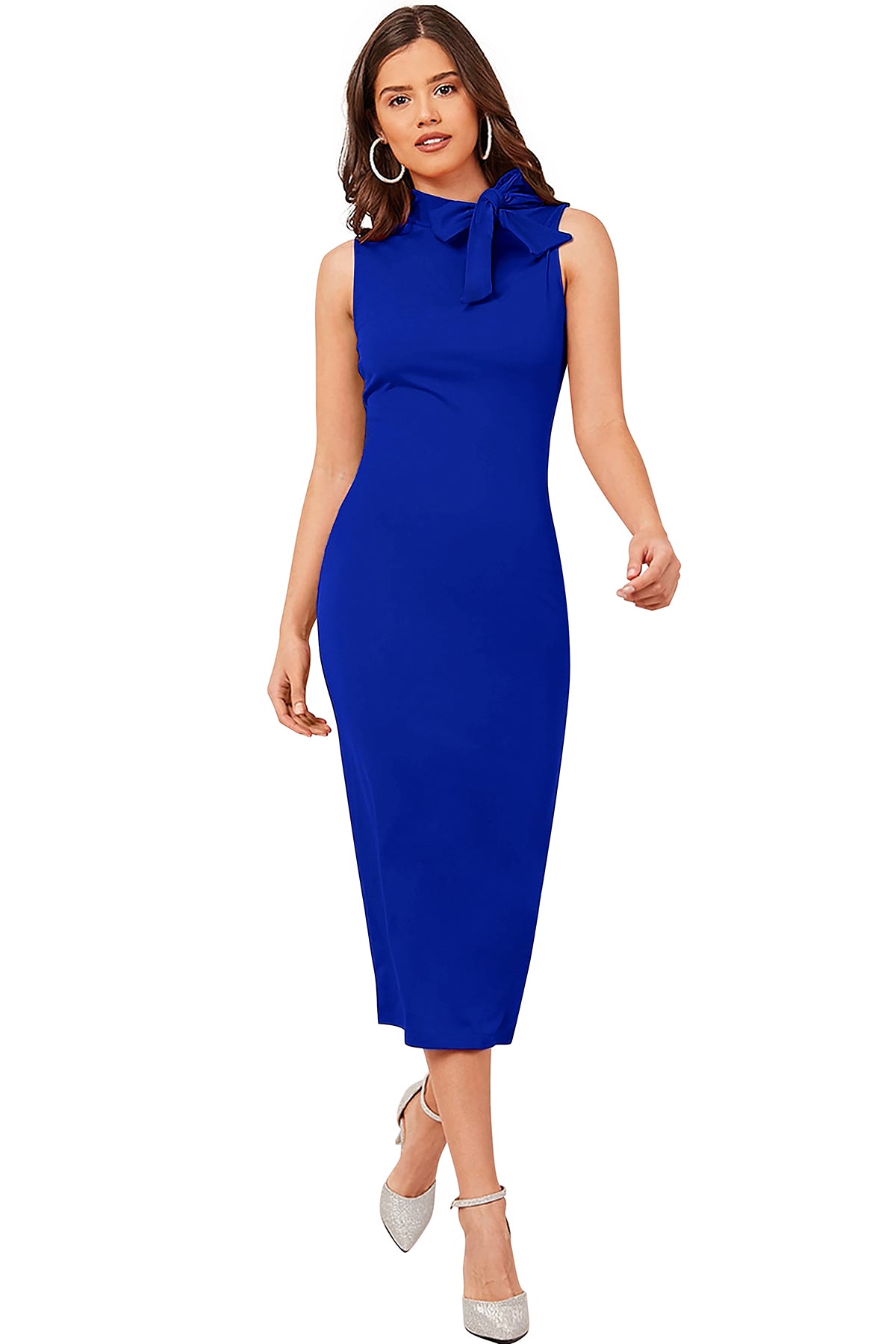 Western Wear Dress  Knitting Royal Blue Solid Np D 873 Royal Blue