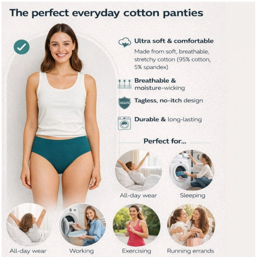 Pack of_3 Women's Cotton Solid Hipster Panty (Multicolor)