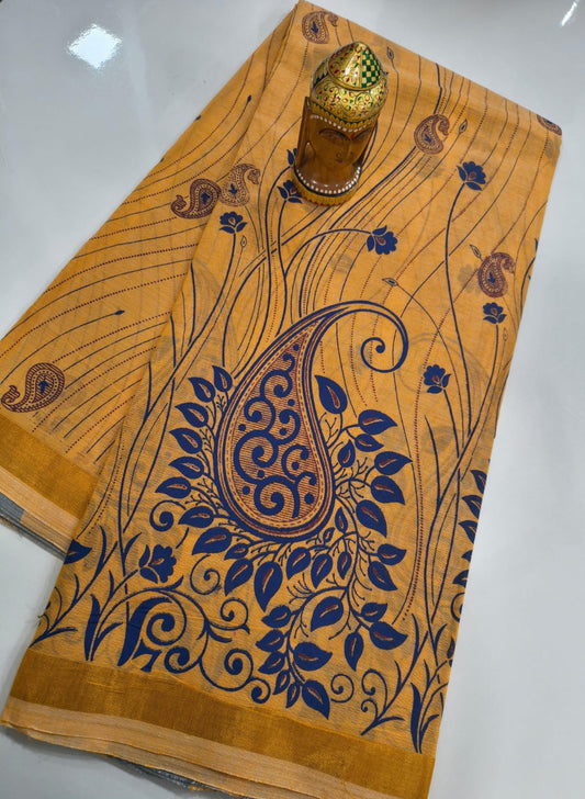 Mangalagiri Handloom Kalamkari Cotton Sarees collection