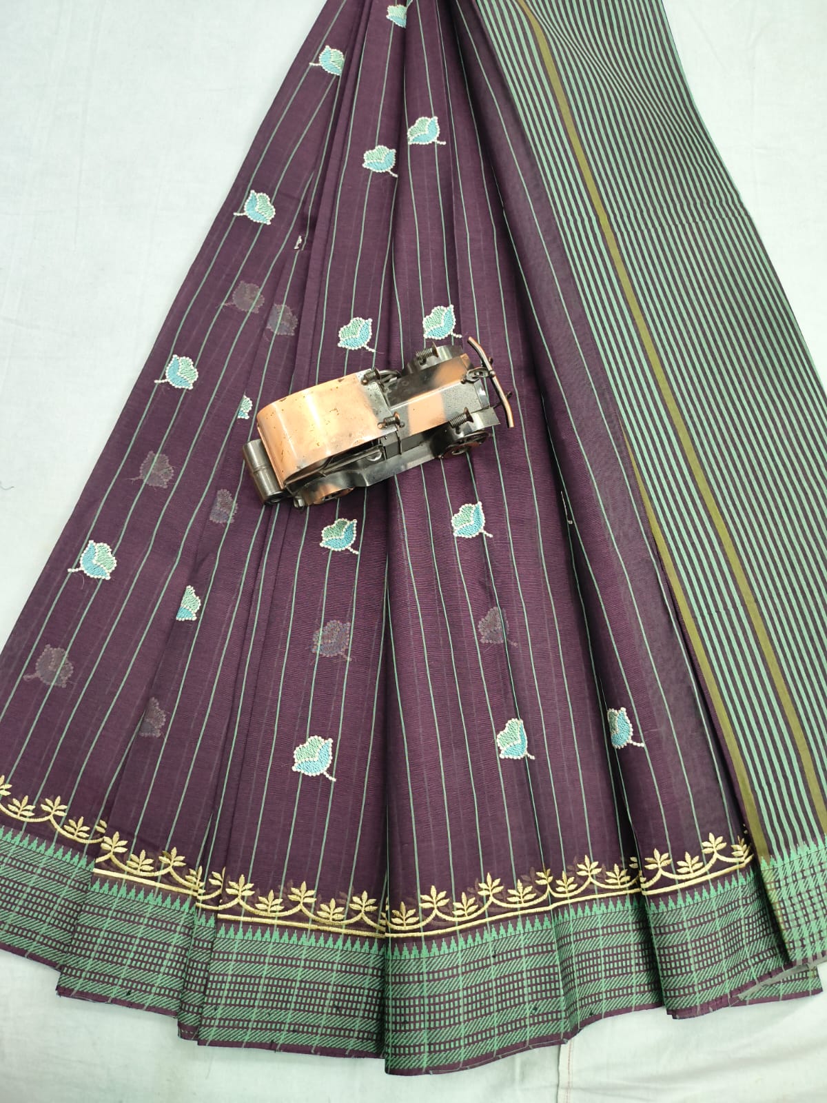 Mangalagiri Cotton Sarees with embroidery work designs