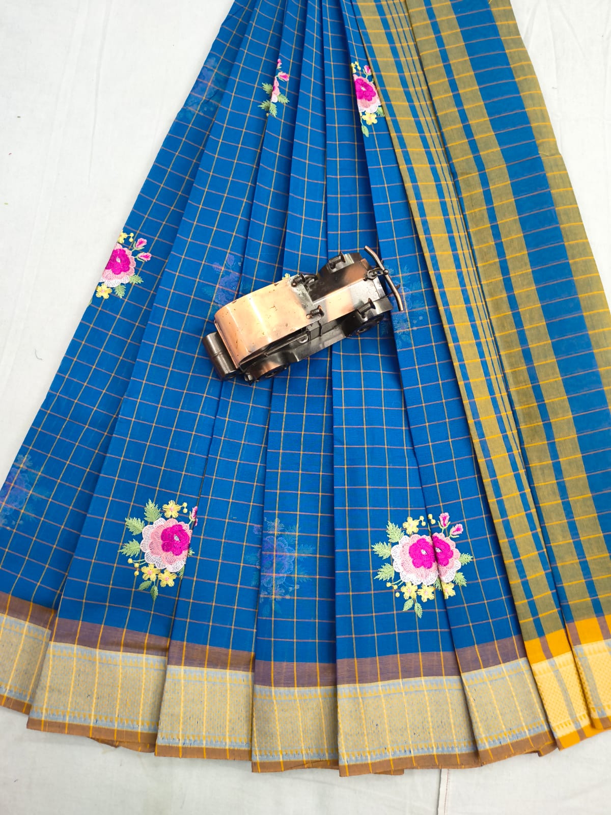 Mangalagiri Cotton Sarees with embroidery work designs