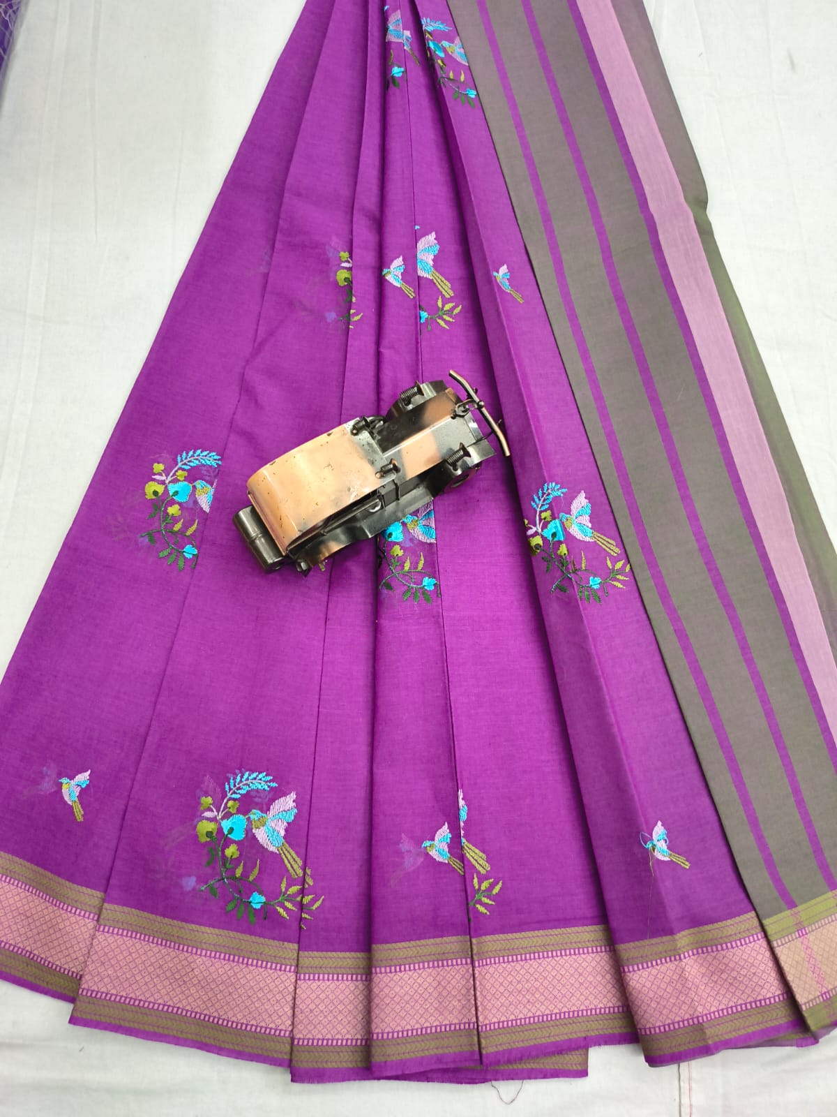 Mangalagiri Cotton Sarees with embroidery work designs