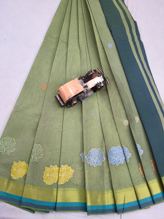 Mangalagiri Cotton Sarees with embroidery work designs