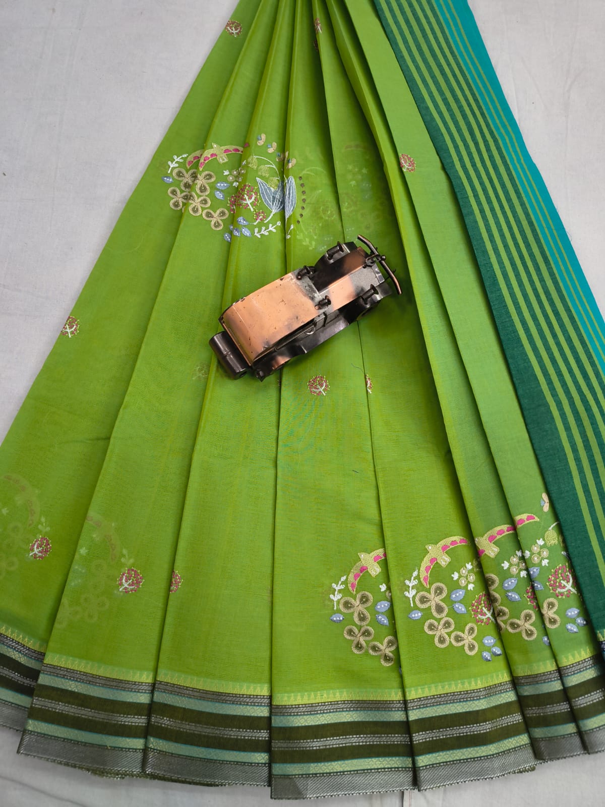 Mangalagiri Cotton Sarees with embroidery work designs
