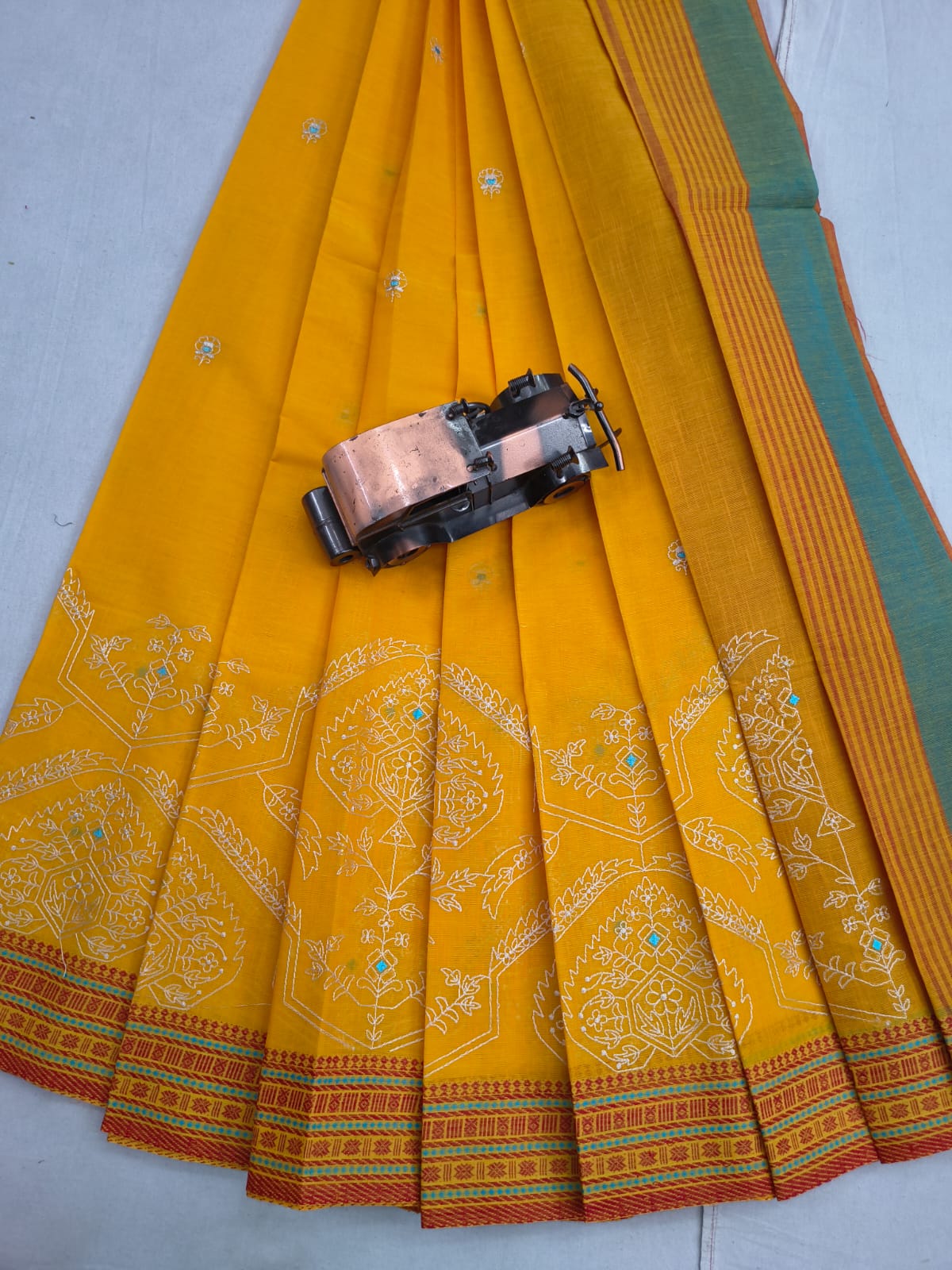 Mangalagiri Cotton Sarees with embroidery work designs