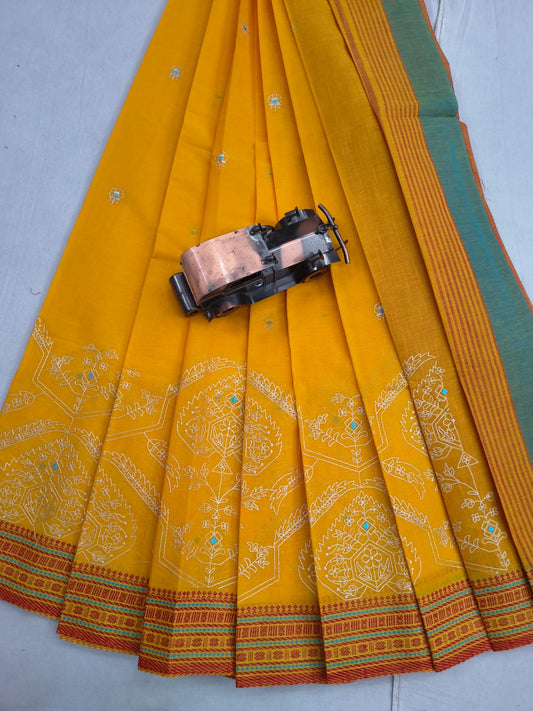 Mangalagiri Cotton Sarees with embroidery work designs